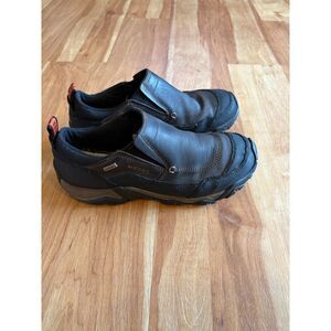 Merrell Men's Poland Rove Moc Waterproof Black Slate Shoes Size 8.5 Leather